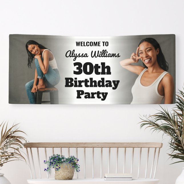 Custom Welcome Sign 30th Birthday Photo Banner (Custom Welcome Sign 30th Birthday Photo Banner
)