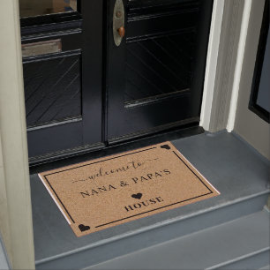 Custom Welcome to Nana & Papa's elegant House Doormat