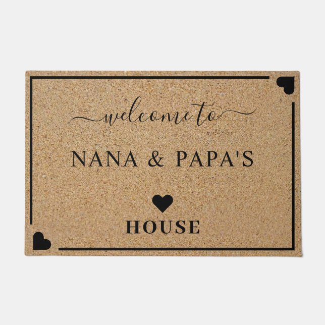 Custom  Welcome to Nana & Papa's elegant House  Doormat (Front)