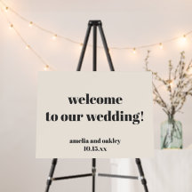 Custom Welcome Wedding Bold Retro Ivory Landscape