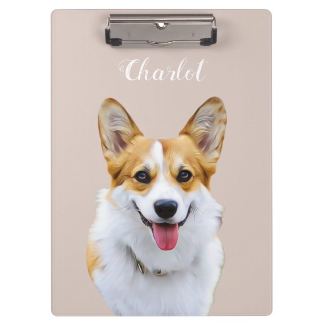 Custom Welsh Corgi Dog Personalised Drawing Clipboard (Front)
