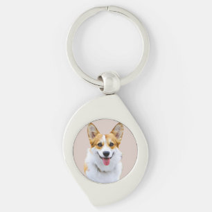 Custom Welsh Corgi Dog Personalised Drawn Key Ring