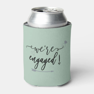 Custom We're Engaged Engagement Party Favors Can Cooler