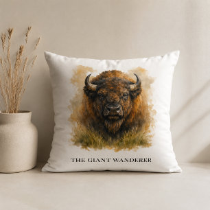 Custom Western Bison Sofa Accent Cushion