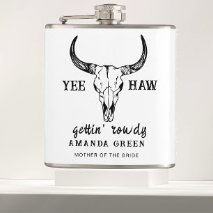 Custom Western Wedding Bachelorette Party Group Hip Flask