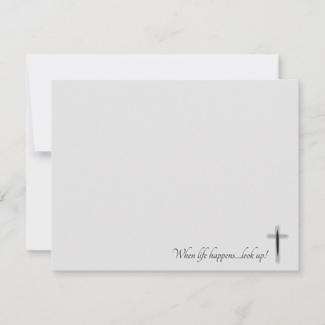 Custom When Life Happens Look Up Cross Card (Front)