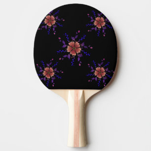 Custom Whimsical Copper and Purple Folk Art Floral Ping Pong Paddle