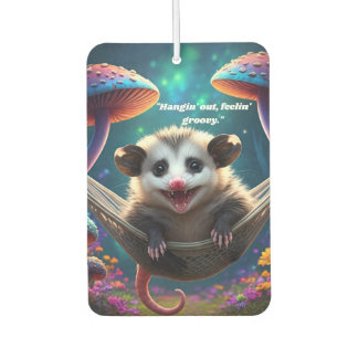 Custom Whimsical Opossum Psychedelic Hippie  Car Air Freshener