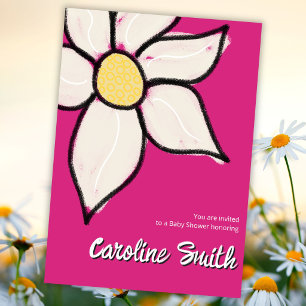 Custom Whimsical Spring Daisy Baby Shower  Invitation
