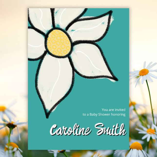 Custom Whimsical Spring Daisy Baby Shower  Invitation (Creator Uploaded)