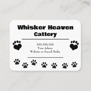 Custom Whisker Heaven Cattery Business Card