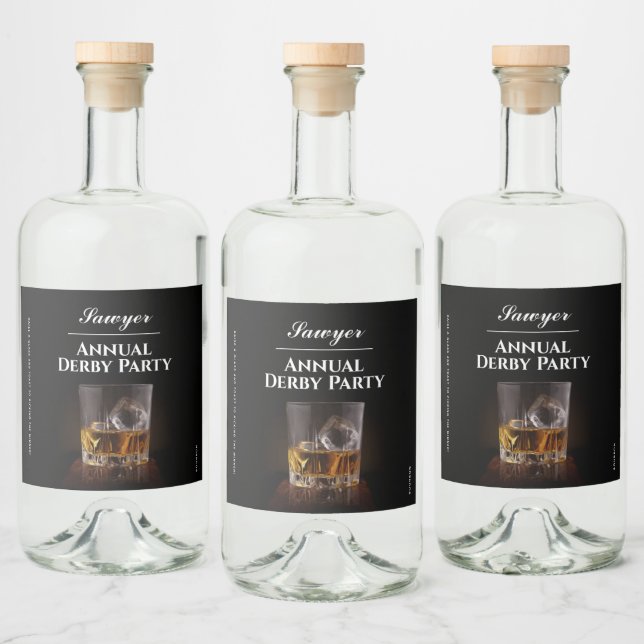 Custom Whiskey Rocks Glass Derby Liquor Bottle Label (Bottles)