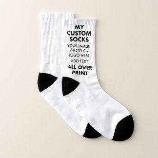 Custom WHITE All Over Print Men's Socks