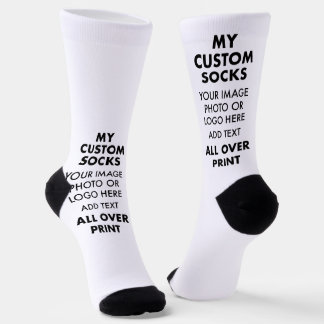 Custom WHITE All Over Print Women's Premium Socks