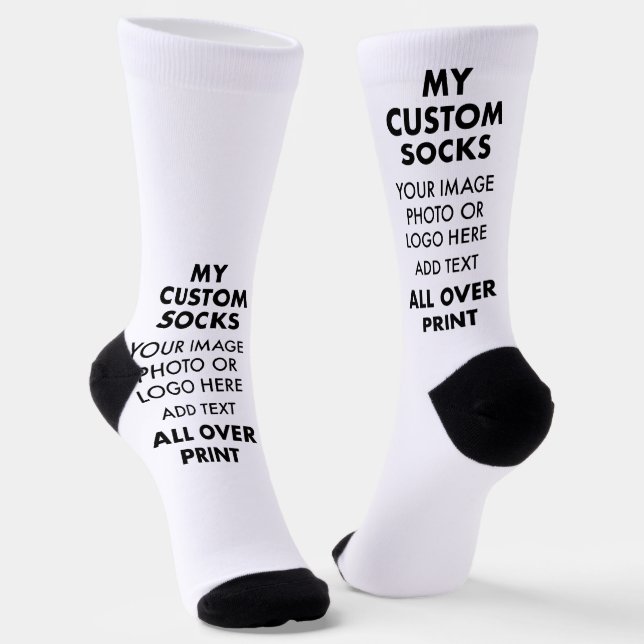 Custom WHITE All Over Print Women's Premium Socks (Angled)