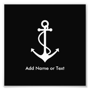 Custom White Anchor Add Your Own Text Photo Print