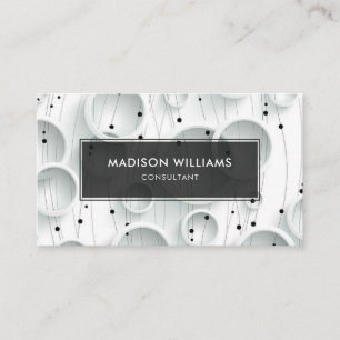 Custom White And Black Ring Fancy Professional Business Card