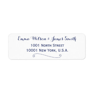 Custom White And Blue Personalised Address Labels