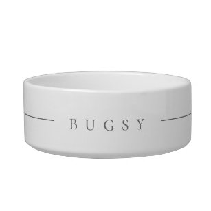 Custom: White and grey name pet bowl