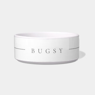 Custom: White and grey name pet bowl