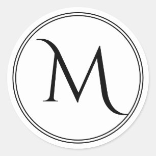 Custom White Black Monogram Letter Seals