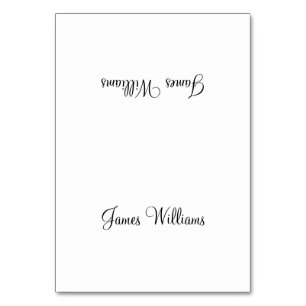 Custom White Black Simple Place Setting Cards