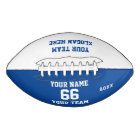 Custom white blue Football with Name, Number, Team
