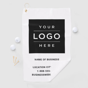 Custom White Business Logo Company Branded Golf Towel
