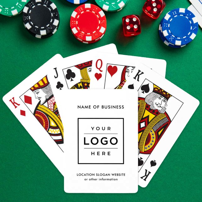 Custom White Business Name and Logo Playing Cards (Creator Uploaded)