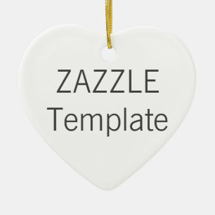 Custom White Ceramic HEART Christmas Tree Ornament