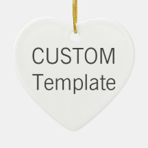 Custom White Ceramic HEART Christmas Tree Ornament