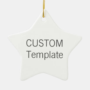 Custom White Ceramic STAR Christmas Tree Ornament