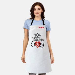Custom White Chef  Baker Name Funny Personalised  Apron