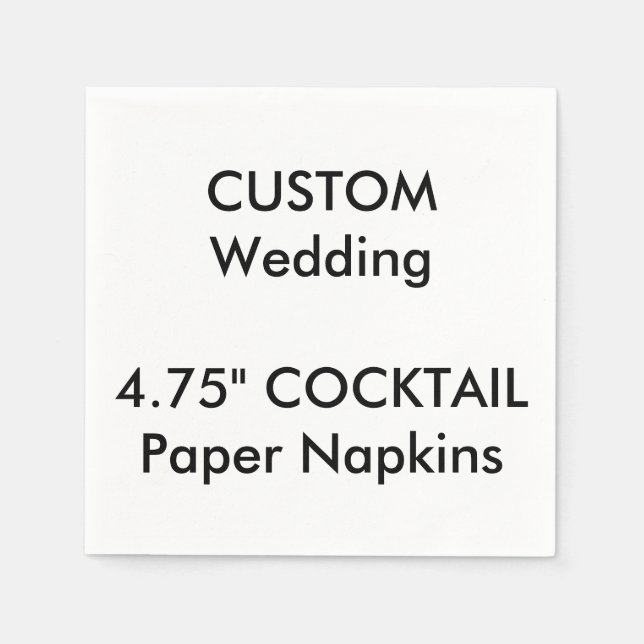 Custom White COCKTAIL Disposable Paper Napkins (Front)