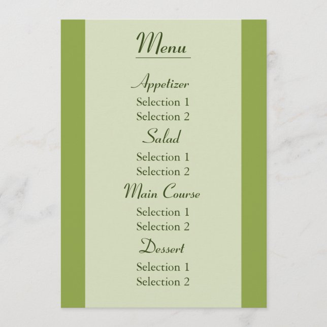 Custom White Daisy Wedding Reception Dinner Menu (Front)