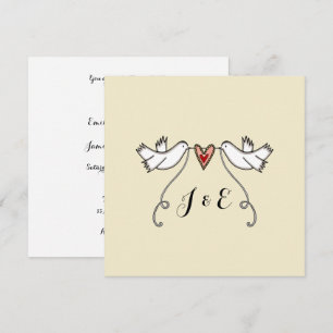 Custom White Doves Love Heart Wedding Invitation