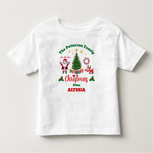 Custom White Family Christmas Santa Claus Reindeer Toddler T-Shirt