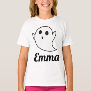 Custom White Ghost Halloween T-Shirt for Toddlers