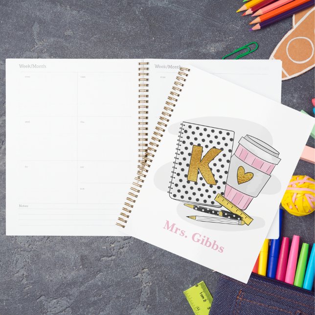 Custom White Kindergarten Teacher School Coffee  Planner (Creator Uploaded)