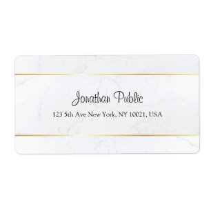 Custom White Marble Faux Gold Hand Script Template