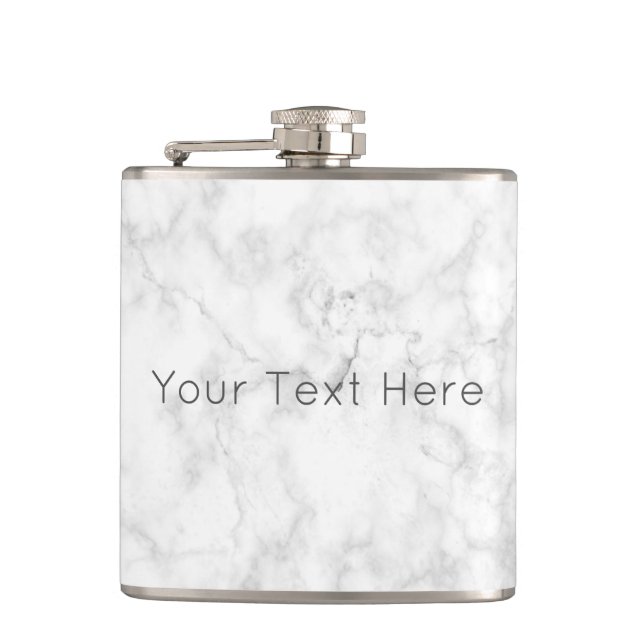 Custom White Marble Flask (Front)