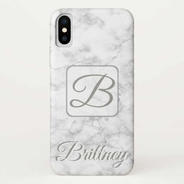 Custom white marble Iphone x case (Back)