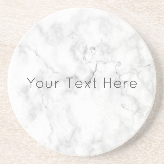Custom White Marble Sandstone Coaster (Front)