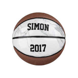 Custom White Marble Texture Mini Basketball