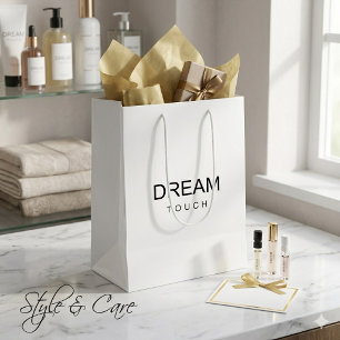 Custom White Medium Gift Bag For Business Branding