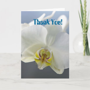 Custom White Orchid Thank You Floral Card