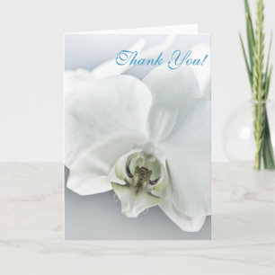 Custom White Orchid Thank You Floral Card