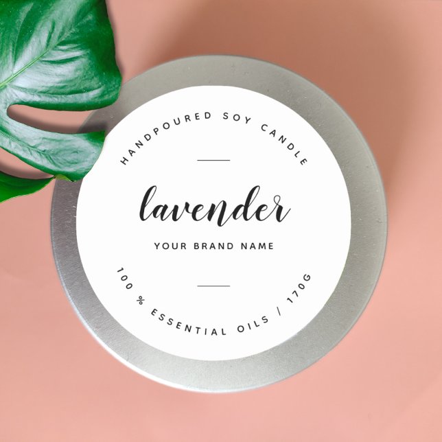 Custom white packaging candle product label (Creator Uploaded)