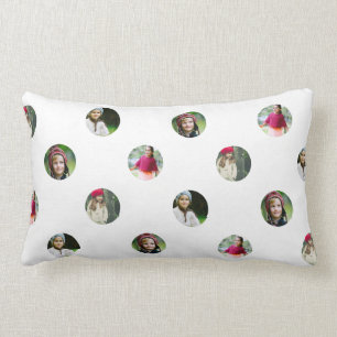 Custom White Photo Dot Pillow