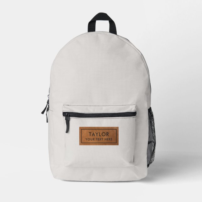 Custom White Printed Backpack (Front)